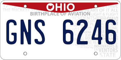 OH license plate GNS6246
