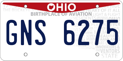 OH license plate GNS6275
