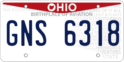 OH license plate GNS6318
