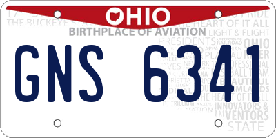 OH license plate GNS6341