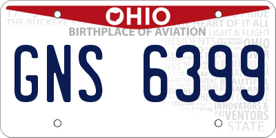 OH license plate GNS6399