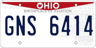OH license plate GNS6414