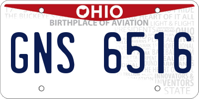 OH license plate GNS6516