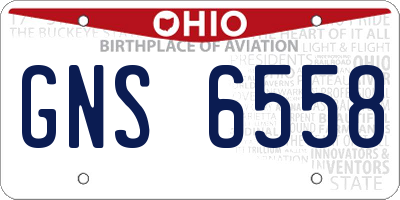 OH license plate GNS6558