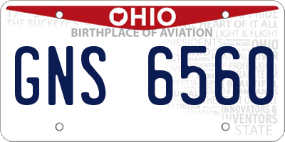 OH license plate GNS6560
