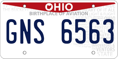 OH license plate GNS6563