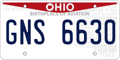 OH license plate GNS6630
