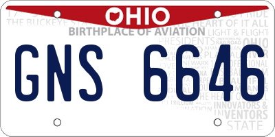 OH license plate GNS6646