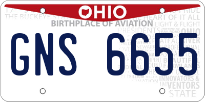 OH license plate GNS6655