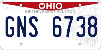 OH license plate GNS6738