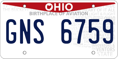 OH license plate GNS6759