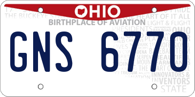 OH license plate GNS6770