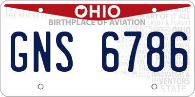 OH license plate GNS6786