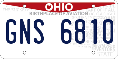OH license plate GNS6810