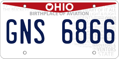 OH license plate GNS6866