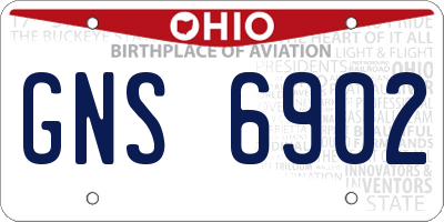 OH license plate GNS6902