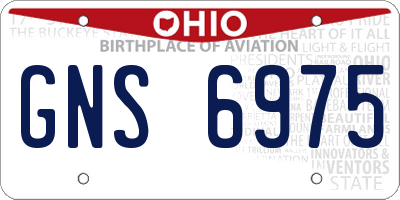 OH license plate GNS6975