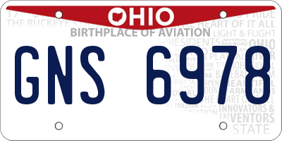 OH license plate GNS6978