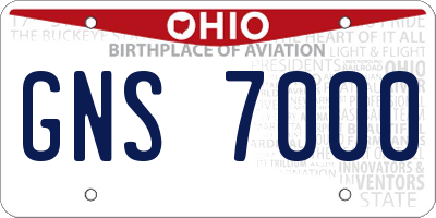 OH license plate GNS7000