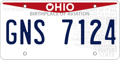 OH license plate GNS7124