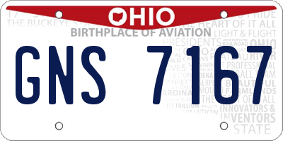 OH license plate GNS7167