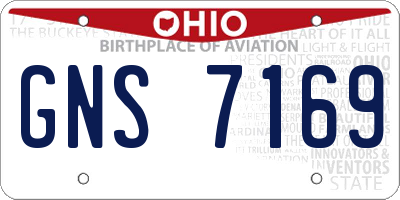 OH license plate GNS7169