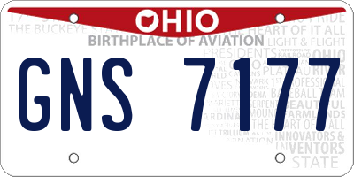 OH license plate GNS7177