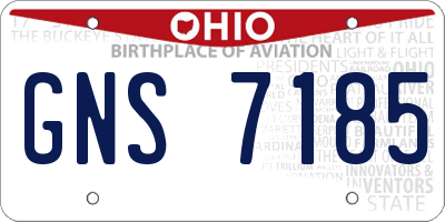 OH license plate GNS7185