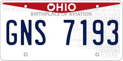 OH license plate GNS7193