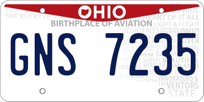OH license plate GNS7235