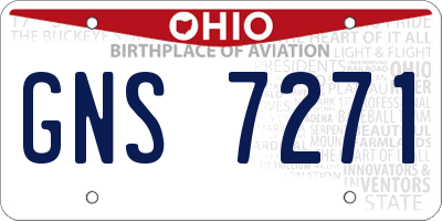 OH license plate GNS7271