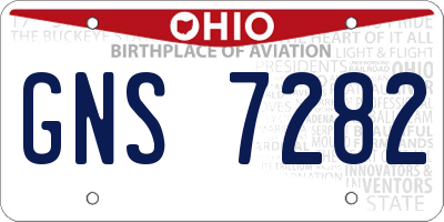 OH license plate GNS7282