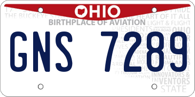 OH license plate GNS7289