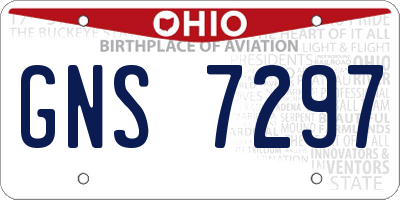 OH license plate GNS7297