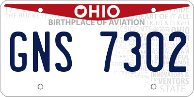 OH license plate GNS7302