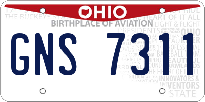OH license plate GNS7311