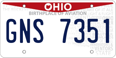 OH license plate GNS7351
