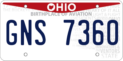 OH license plate GNS7360