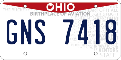 OH license plate GNS7418