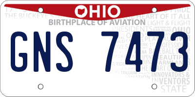 OH license plate GNS7473