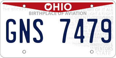 OH license plate GNS7479