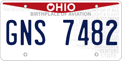 OH license plate GNS7482