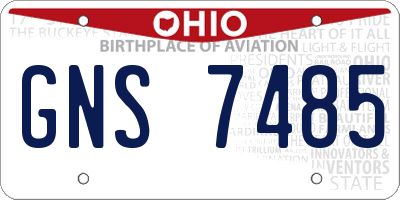 OH license plate GNS7485