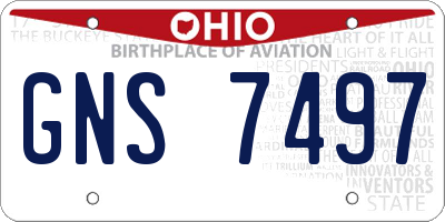 OH license plate GNS7497