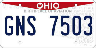 OH license plate GNS7503