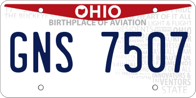 OH license plate GNS7507