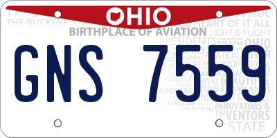 OH license plate GNS7559
