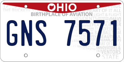 OH license plate GNS7571