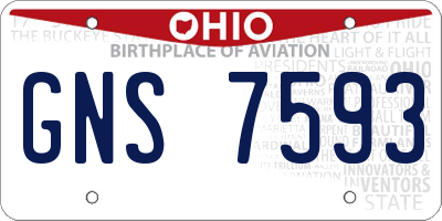 OH license plate GNS7593