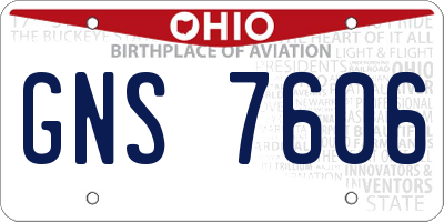 OH license plate GNS7606